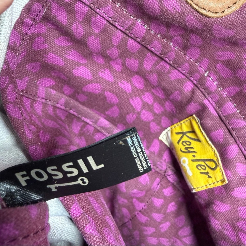🎨 Fossil Key-Per Coated Canvas Print Tote Bag - Picture 11 of 15